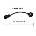 Truck OBD2 16pin Female OBD Extension Cable For SCANIA Truck 16 Pin Male OBD2 Connector Suitable Scanner Diagnostic Tool. 