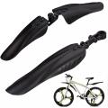 3-Piece MTB Bicycle Mudguard Set – Front & Rear Splash Guards, Black, Fits 24"-28" Mountain Bikes. 