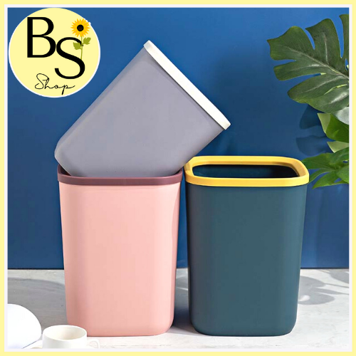 Bsshop Trash Can, Plastic Trash Can, Made from Pp Material, Garbage Container, Available in 4 Colors, 2 Sizes.