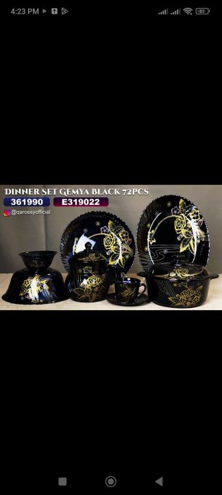 Black Marble Dinner Set 72 Pieces Imported Black Marble Dinner