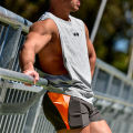 Gym Fitness Running Vests Cotton Breathable Side Slits Tank Tops Mens Bodybuilding Muscle Sleeveless Singlets Workout Shirts. 