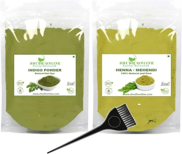Indigo and Henna Powder Organic for Hair Colour (50 Grams each - 100 grams)