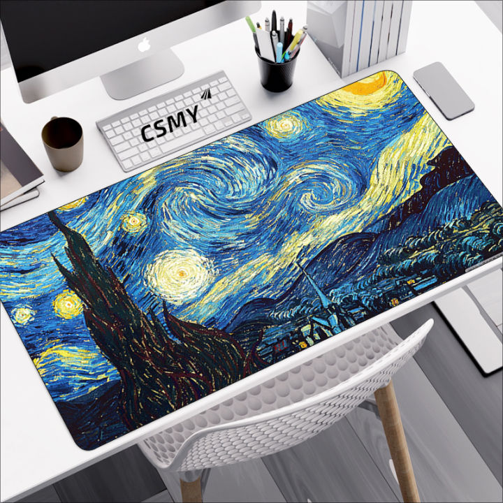 Van Gogh Mouse Pad Cartoon Non-slip Mat Large Pc Gamer Cabinet Keyboard ...