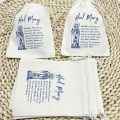 10-Pack Virgin Mary Drawstring Prayer Pouches, Cotton Rosary Bags Religious Keepsake Storage Sacks.