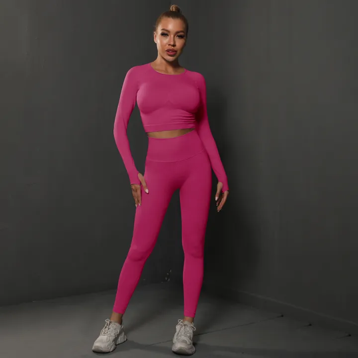 2Pcs%20Women%20Sets%20Energy%20Seamless%20Gym%20Suits%20Bubble%20Butt%20Sports%20Pants+Long%20Sleeve%20Shirts%20Push%20Up%20Running%20Sets%20Tracksuits%20Tights%20Set%20-%20Image%208