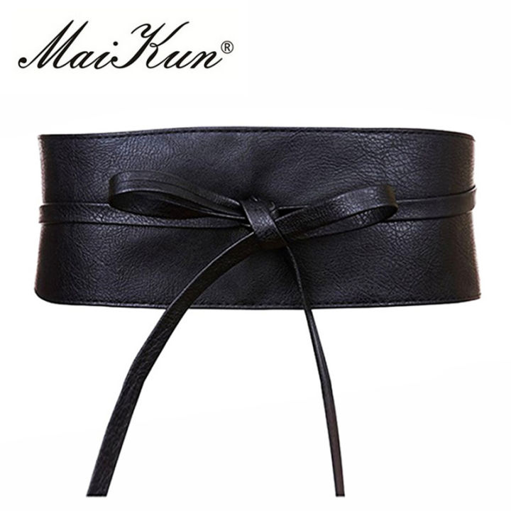 Boho%20Belt%20for%20Women%20Bowknot%20Faux%20Leather%20Wrap%20Around%20Obi%20Style%20Cinch%20Waistband%20Black%20Cummerbund%20Brown%20Women%20Belt%20-%20Image%204