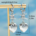 Goth Jewelry Thorn Heart Hoop Earrings Grunge Charms Earrings Punk Aesthetic Women Women Accessories Korean Fashion Earrings.
