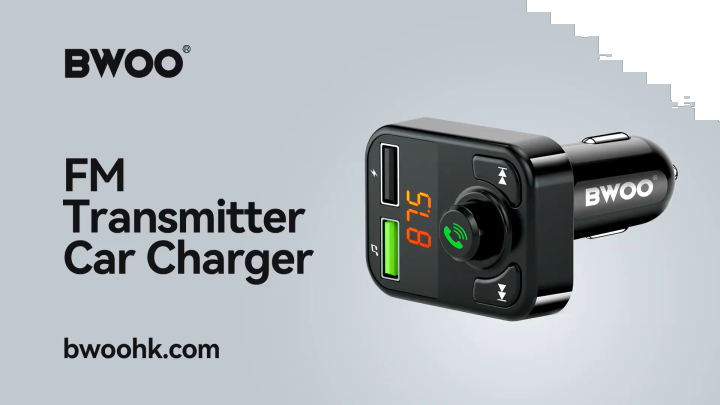 BWOO BO-CC102 35W Dual USB Black Car Charger With Bluetooth & FM Transmitter
