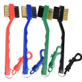 Double-Sided Golf Cleaning Brush - Portable Lightweight Two-Head Club Cleaner with Hook for Golfers. 