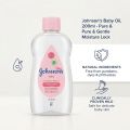 Johnson's Baby Oil 200ml Gentle Daily Massage and Moisturizing Oil for Baby Skin.