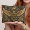 A Egyptian Makeup Bag - Cute Multi-functional Zipper Pouch for Women, Jewelry Storage Bag,.