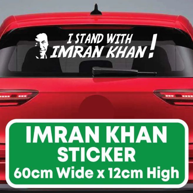 Imran Khan PTI Sticler Decal  I Stand With Khan Car Home Window  Windscreen Door