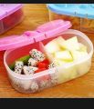 Premium 2 Partition Food Storage Lunch Box | Plastic Airtight Snack Box | Kids School Lunch Box | Vegetable & Fruit Storage Container | Portable Bento Box with Dual Compartments | Durable Kitchen Food Organizer. 