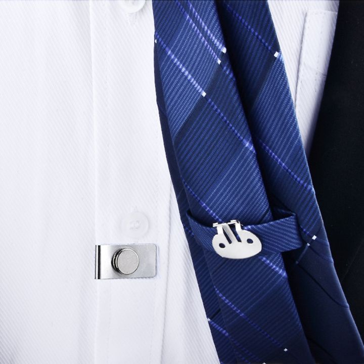 Magnetic Invisible Tie Clip Automatically Fixed Stainless Steel Metal Shirt Tie Clips Creative Jewelry for Men Accessories