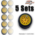1/64 Model Wheels  Tires ABS 5 Sets Wheels for Matchbox Tomica Mainline Diecast Model Car Refit Parts -Dia 11mm. 