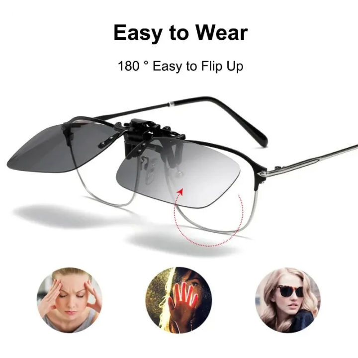 1/2/4pcs%20Polarized%20Sunglasses%20Clip%20Glasses%20Clip%20Driving%20Night%20Vision%20Glasses%20UV400%20Outdoor%20Sunshade%20Clarity%20Sunglasses%20Clip%20-%20Image%204