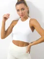 Crop Top Women Solid Basic T-shirts Vest Seamless Streetwear Elastic Rib-Knit Sleeveless Casual Tank Tops Female. 