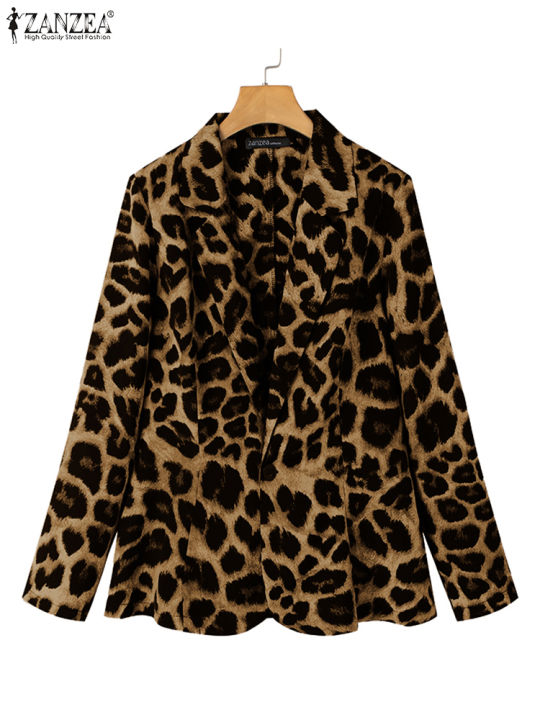 ZANZEA%20Leopard%20Print%20Lightweight%20Blazer%20for%20Women%20Autumn%20Notched%20Lapel%20Long%20Sleeve%20with%20Shoulder%20Pad%20Woman%20Commute%20Outerwear%20-%20Image%202