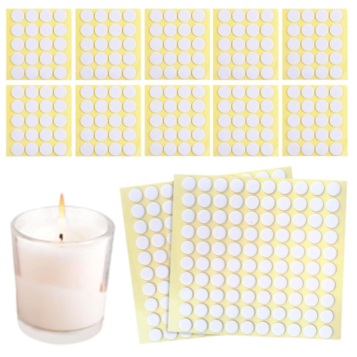 400PCS/100PCS Candle Wick Stickers Transparent Acrylic Heat Resistance Double-Sided Stickers for Candle Making Kit DIY Tool