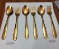 12  Golden Stainless Steel Spoon Set - Add A Touch Of Luxury To Your Dining Table With This Golden Spoon Set. 
