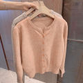 2026 New Fashion Women's Fleece Knit Loose Short Cashmere Sweater Round Neck Warm Korean Sle Casual Female Sweater Top Cloting.