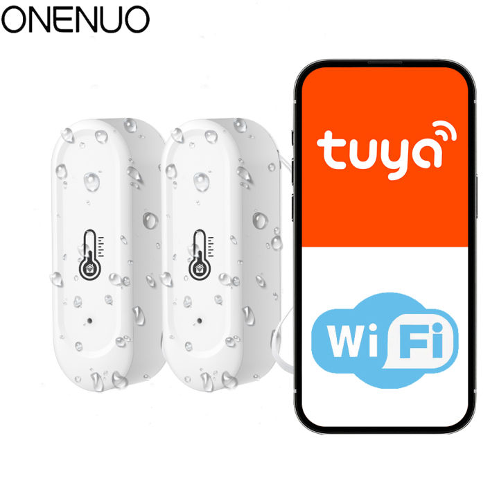 1/2pcs 2025 New IP65 Waterproof Outdoor Tuya WIFI Temperature Humidity Sensor Home Smart Life Thermometer Support Alexa