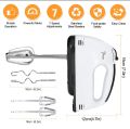 Hand Held Mixer Electric Whisk 7-Speeds Portable Hand Mixer Food Baking Mixers with 2 Beaters 2 Dough Hooks Mini Egg Cream Food Beater for Kitchen Making Caket. 