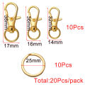 20Pcs Swivel Clasps Set Lanyard Snap Hooks with Key Chain Rings Keychain Clip Hooks for DIY Necklace Bracelet Chain Supplies. 