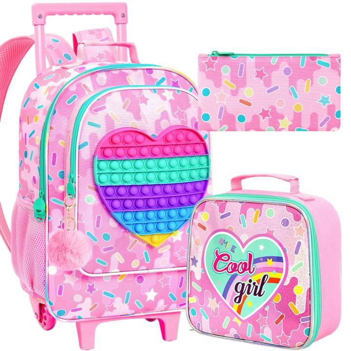 3PCS%20Rolling%20Backpack%20for%20Girls,%20Kids%20Roller%20Wheels%20Bookbag,%20Wheeled%20School%20Bag%20with%20Lunch%20Bag%20-%20Heart%20Purple%20-%20Image%207