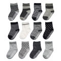 6 Pairs Kids Socks Striped Star Pattern Non-slip Floor Socks For Toddler Baby Boys Socks. 