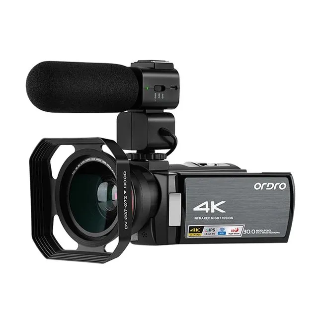 4K Video Camera IR Night Vision Camcorder Full HD Ordro AE8 Digital Vlog Cameras Filmadora Professional for Youtuber Beginner