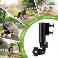 Golf Push Cart Umbrella Holder 180°Adjustable, Universal Fit with Heavy-Duty Clamp Windproof Umbrella Mount for Mobility Scooter. 