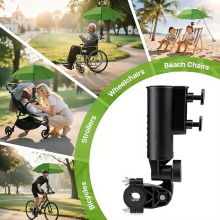 Golf%20Push%20Cart%20Umbrella%20Holder%20180%C2%B0Adjustable,%20Universal%20Fit%20with%20Heavy-Duty%20Clamp%20Windproof%20Umbrella%20Mount%20for%20Mobility%20Scooter%20-%20Image%203