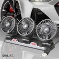 Car Fan 360° Adjustable 3 Head Air Fan Automotive Electric Fan USB/12V/24V Fan 2 Speeds Car Silent Fan For Home Desk Office&Car. 