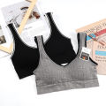 Korean Bra Women's Cotton Underwear Tube Top Bra Sexy Top Women's Sports Bra Girl Soft Tank Up Seamless Solid Color Crop Top. 