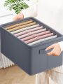 Storage Bag  6 pockets 6 Grids Washable Wardrobe Clothes Organizer, Jeans Compartment Storage Box, Clothes Drawer Mesh Separation Box, Portable Foldable Closet. 