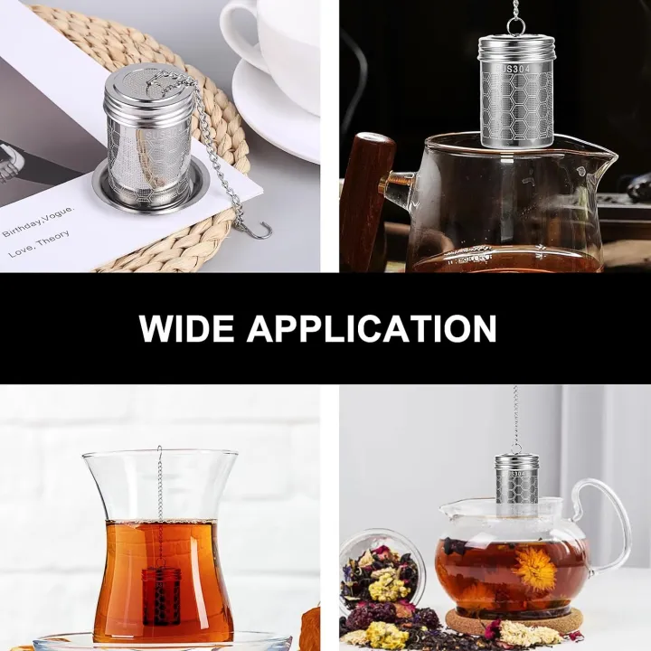 304%20Stainless%20Steel%20Tea%20Strainers%20Set:%20Extra%20Fine%20Mesh%20Tea%20Infuser%20for%20Loose%20Leaf%20Tea%20-%20Updated%20Slim%20Threaded%20Lid%20for%20Black%20Tea%20-%20Image%207