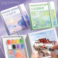 Mini Watercolor Painting Notebook With Pigment Palettle Creative Small Portable Drawing Sketching Book Art Stationery. 