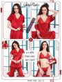 6 PEC Bridal nighty set
Stuff imported stretchable soft breathable silk. 