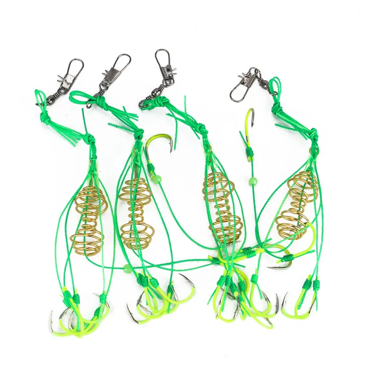DNDYUJU%204pcs/Box%20Explosion%20Fishing%20Hook%206#-13#%20Fishing%20Lure%20Bait%20Trap%20Feeder%20Cage%20Fishing%20Hook%20with%20Stainless%20Steel%20Springs%20-%20Image%204