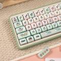 135 Keys Cute Pig keycaps MOA Profile PBT Round Green Keycap Sets for MX Mechanical Keyboard Keycaps. 