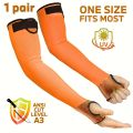 1 Pair Orange Sleeves Arm Protection for Cut Proof and Heat Resistant Welding,Gardening Work.
