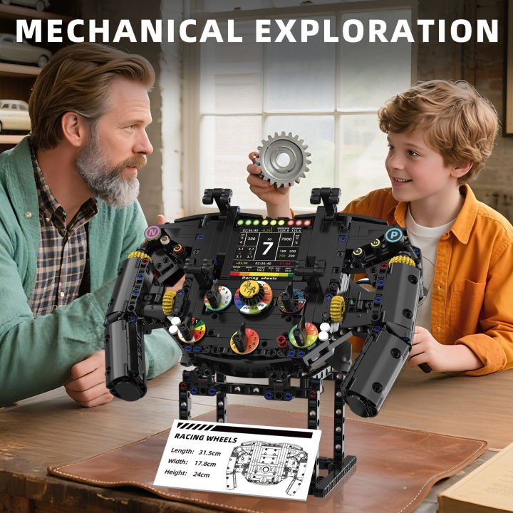 Steering%20Wheel%20Building%20Blocks%20Simulation%20Racing%20Wheels%20Model%20Mobile%20Phone%20Holder%20Kid%20Assembly%20Toy%20Creative%20Xmas%20%20833PCS%20-%20Image%204