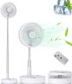 Primevolve Portable Oscillating Standing Fan,Rechargeable Battery Operated USB Floor Table Desk Fan with Remote, 4 Speed Settings Pedestal Fans for Bedroom Office Camping Fishing Travel White 7.7". 