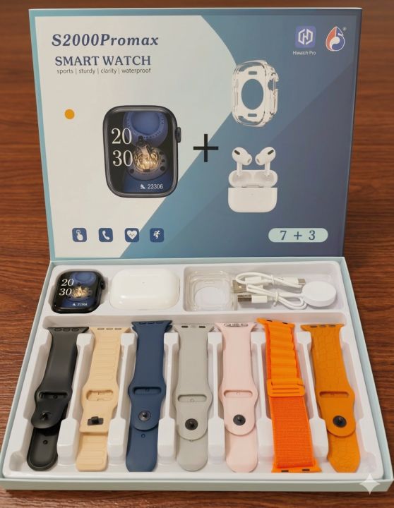 S2000%20Pro%20Max%20Smart%20Watch%20with%20Wireless%20AirPods%20Pro%20-%2010-in-1%20Mega%20Combo%20Pack%20-%207%20Changeable%20Straps/Belts%20with%20Free%20Protective%20Watch%20Cover%20-%20Bluetooth%20Call%20&%20Fitness%20Tracker%20Smartwatch%20for%20Men%20&%20Women%20techexbd%20-%20Image%204