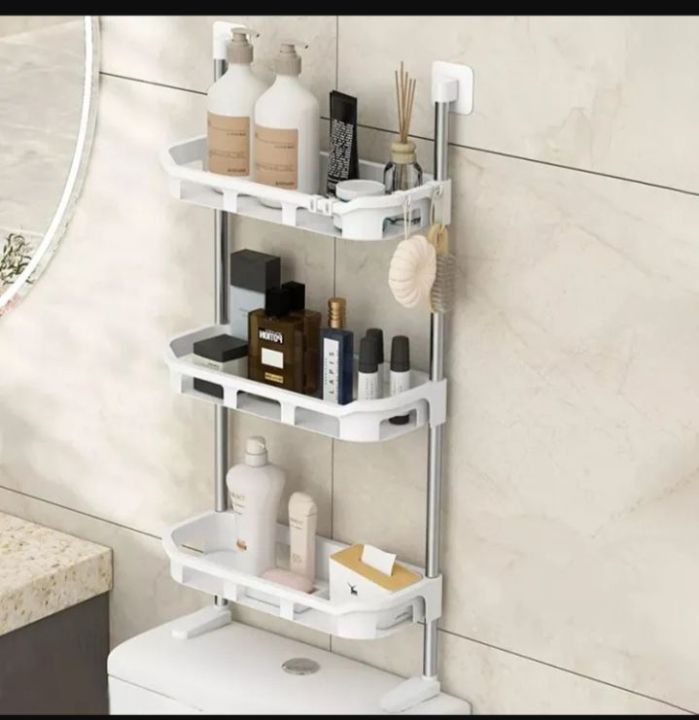 Over The Toilet Storage 3-Shelf Bathroom Organizer Over The Toilet, No Drilling Space Saver with Wall Mounting Design Multifunctional Toilet Rack, Toilet Storage Rack Easy to Assemble