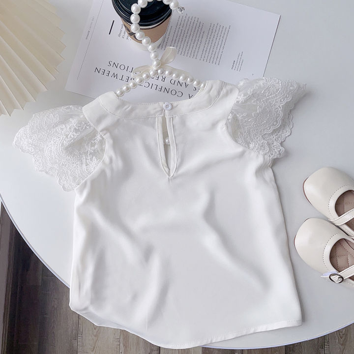 Bear%20Leader%20White%20Girls%20Short%20Sleeve%20T-Shirt%20Summer%20Kids%20Lace%20Sleeve%20Blouse%20Children's%20Clothing%20School%20Clothes%20Tops%20Kids%20Clothes%20-%20Image%202
