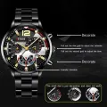 Fashion Mens Sports Watches Luxury Stainless Steel Quartz Wrist Watch Calendar Luminous Clock Men Business Casual Reloj Hombre. 