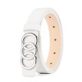 1pc New Women's Belt Fashion Silver Three Circle Buckle Belt Versatile Personalized PU Leather Belt Paired With Jeans Lady Belt.