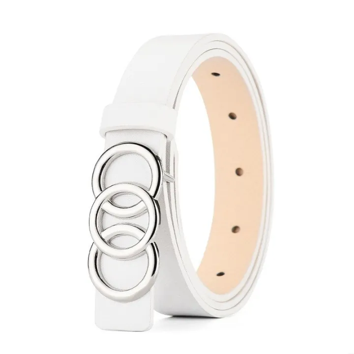 1pc%20New%20Women's%20Belt%20Fashion%20Silver%20Three%20Circle%20Buckle%20Belt%20Versatile%20Personalized%20PU%20Leather%20Belt%20Paired%20With%20Jeans%20Lady%20Belt%20-%20Image%204